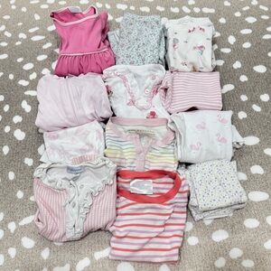 Lot of 15 Pima pajamas set toddler baby girl kissy kissy dress tee shorts TBBC